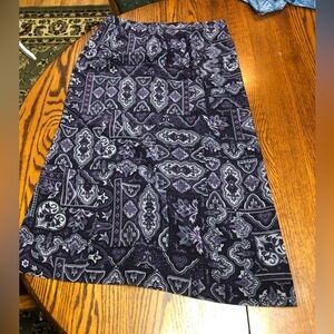 TALBOTS SIZE 14 PURPLE PATTEREN PAISLEY SKIRT FULLY LINED BACK SPLIT HEM EUC